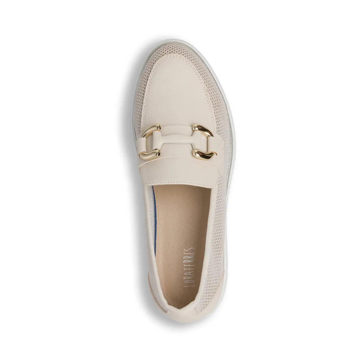 Mocassini platform beige da Donna con morsetto dorato Lora Ferres