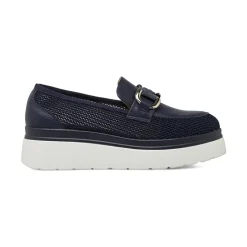 Mocassini platform blu da Donna con morsetto argentato Lora Ferres