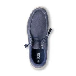 Mocassini Slip-on Blu navy in tessuto effetto Jeans da Uomo Jog