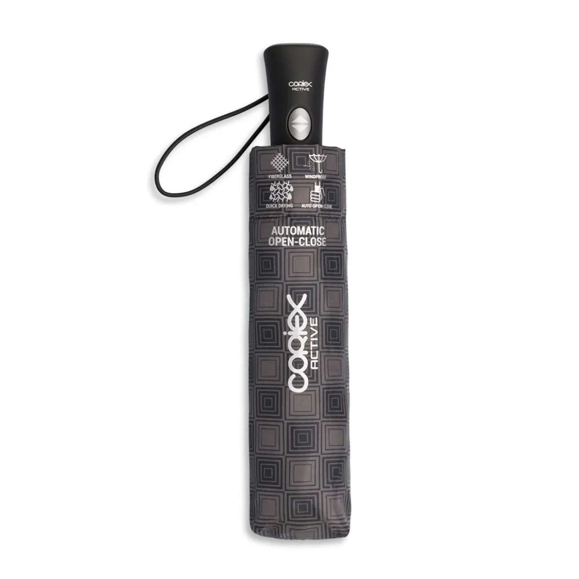 Ombrello automatico grigio a quadretti da Unisex Coriex Active