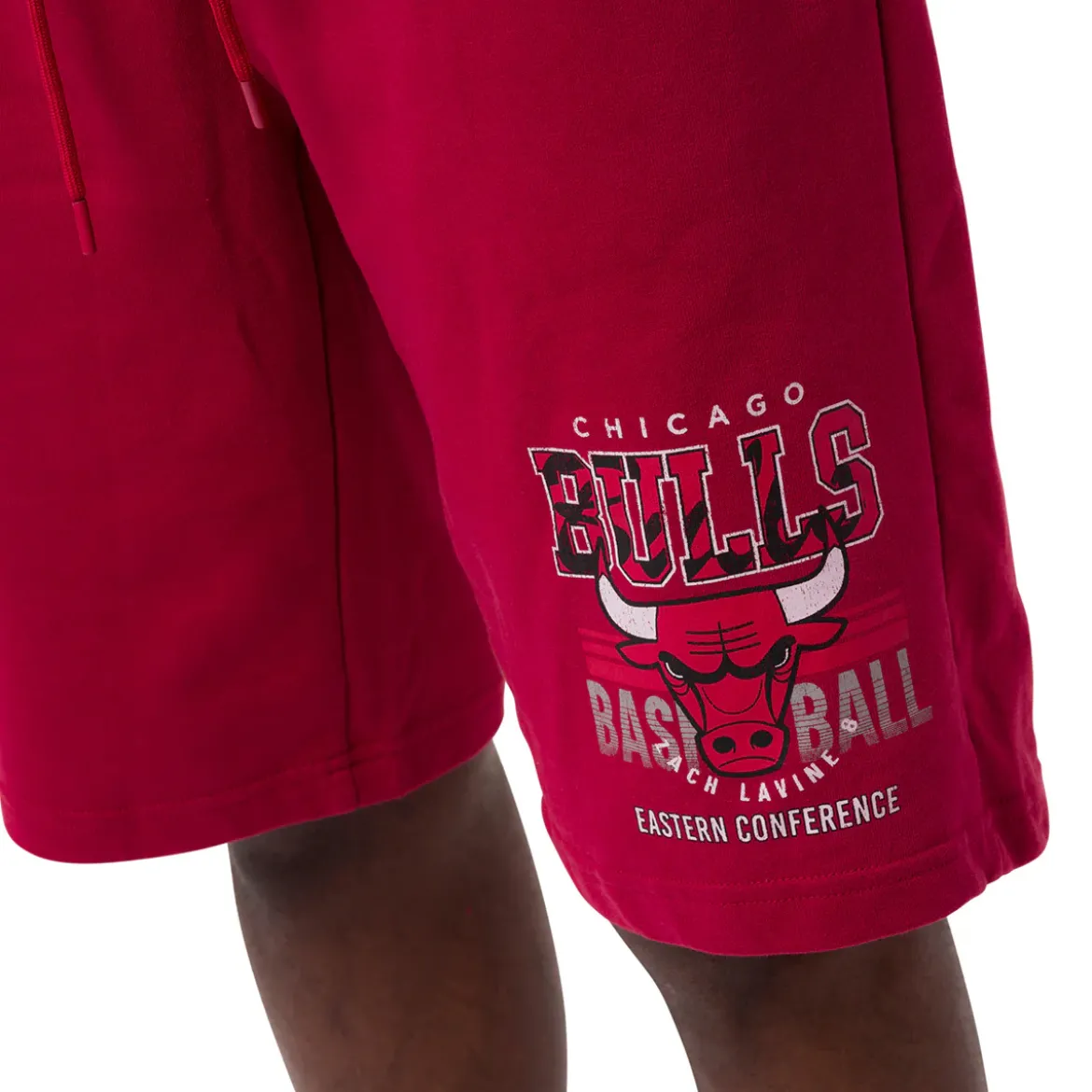 Pantaloncini corti Sportivi da Uomo rossi con stampa Chicago Bulls e Zach Lavine NBA