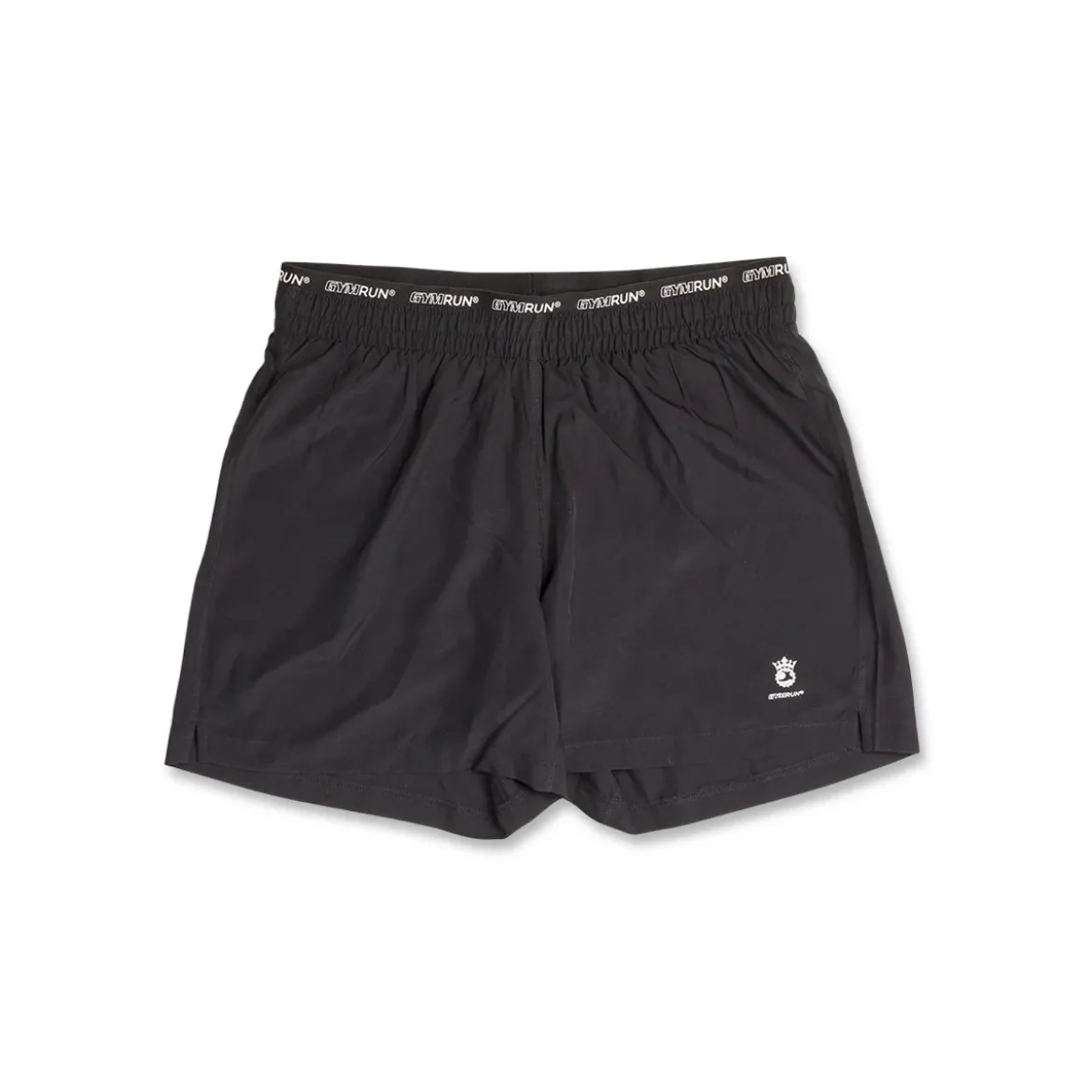 Pantaloncini da running donna neri con fascia elastica logata GymRun