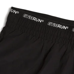 Pantaloncini da running donna neri con fascia elastica logata GymRun