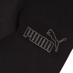 Pantaloni a zampa Neri Bambina con logo in strass Puma
