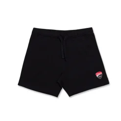 Pantaloni corti neri da bambino e ragazzo con logo Ducati Corse