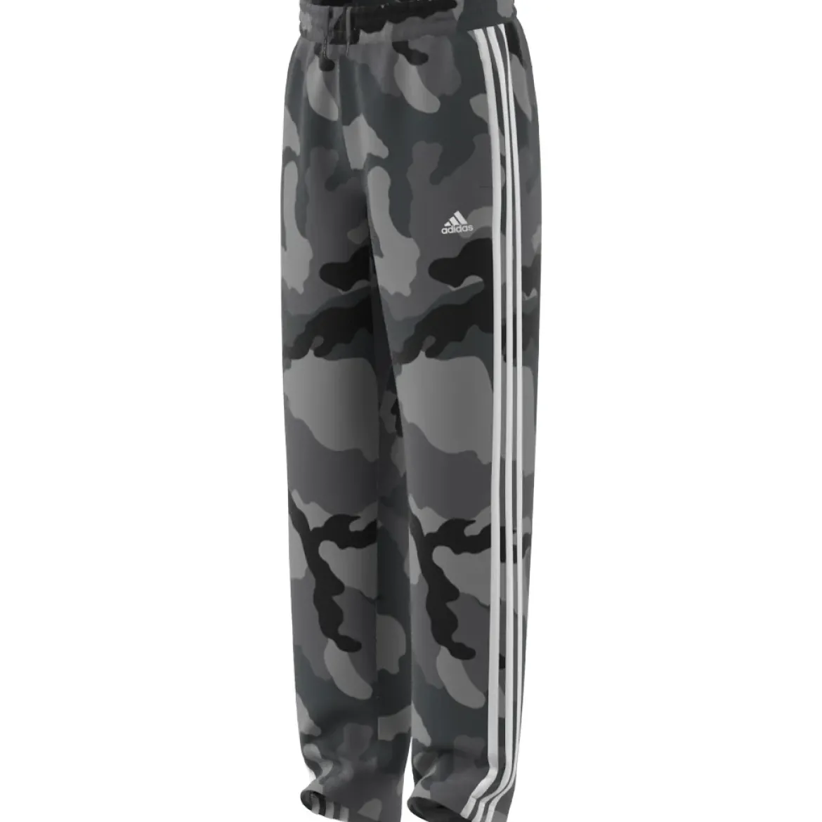Pantaloni jogging da ragazzo grigi con fantasia militare e logo adidas