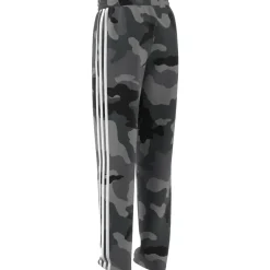 Pantaloni jogging da ragazzo grigi con fantasia militare e logo adidas