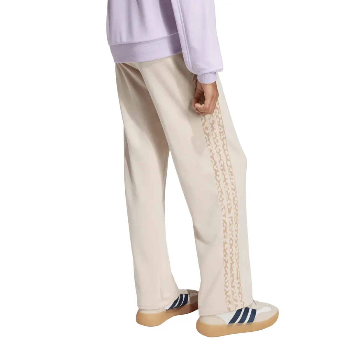 Pantaloni sportivi bambina beige adidas con stampa animalier laterale