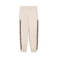 Pantaloni sportivi bianco off-white da Donna e inserti leopardati Puma