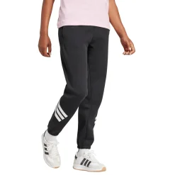 Pantaloni sportivi da donna neri con maxi strisce bianche adidas