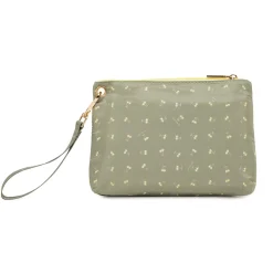 Pochette a mano da Donna khaki con cinturino e stampa palme Naj Oleari