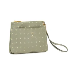 Pochette a mano da Donna khaki con cinturino e stampa palme Naj Oleari