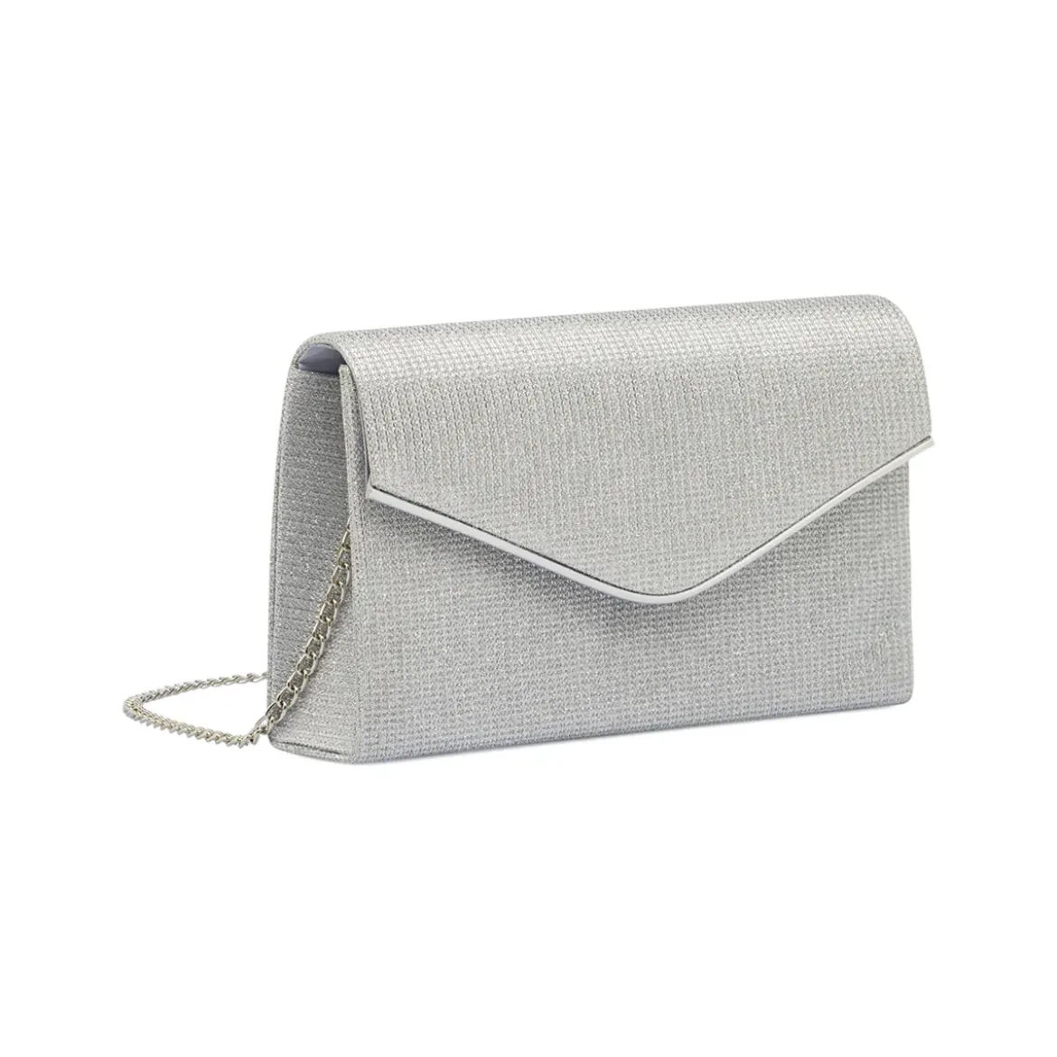 Pochette Argento Glitter con patta a Busta Lora Ferres