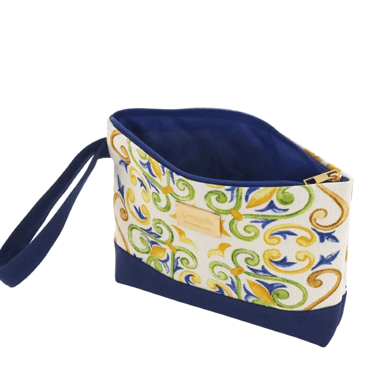 Pochette da Donna in tessuto con fantasia a maiolica Camomilla Milano