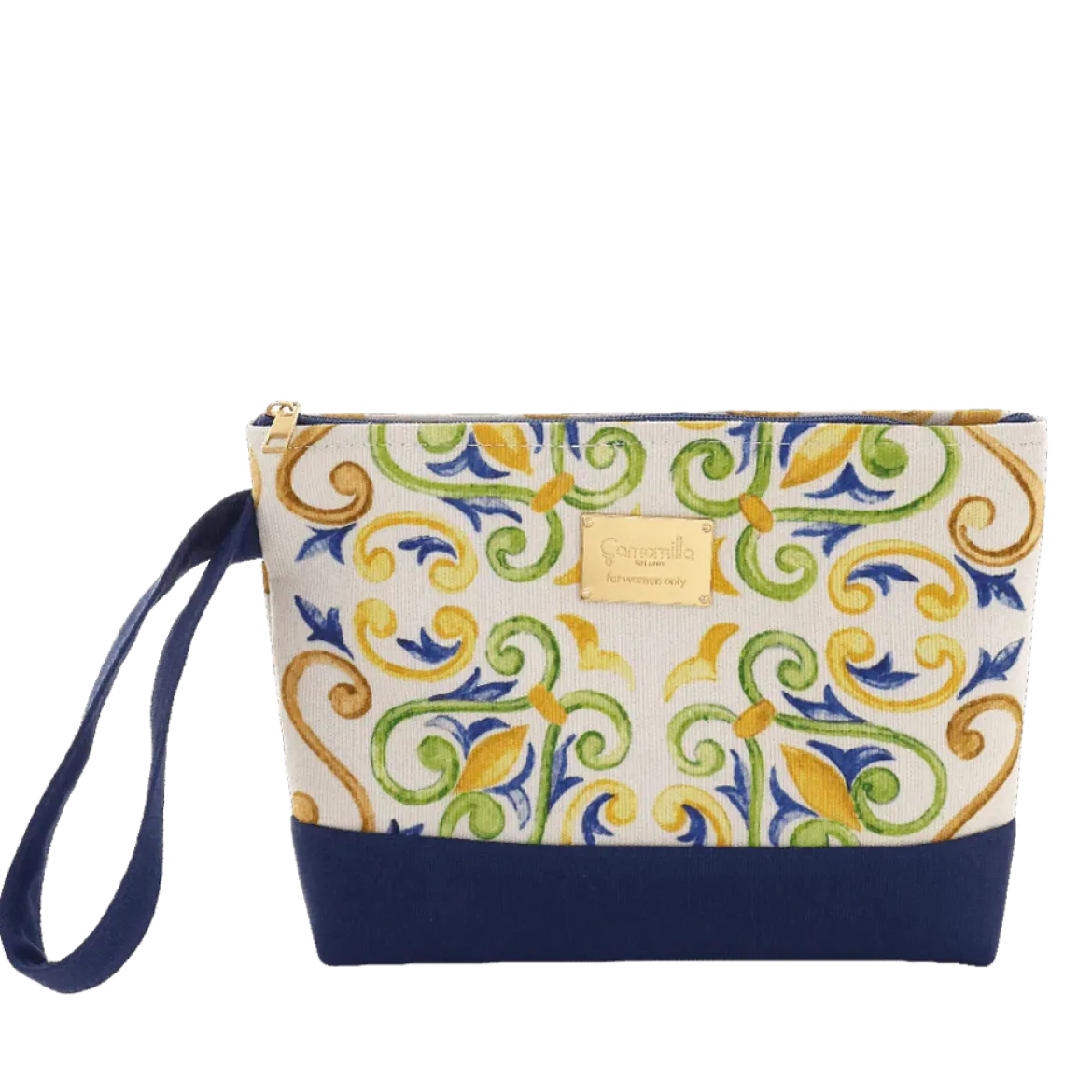 Pochette da Donna in tessuto con fantasia a maiolica Camomilla Milano