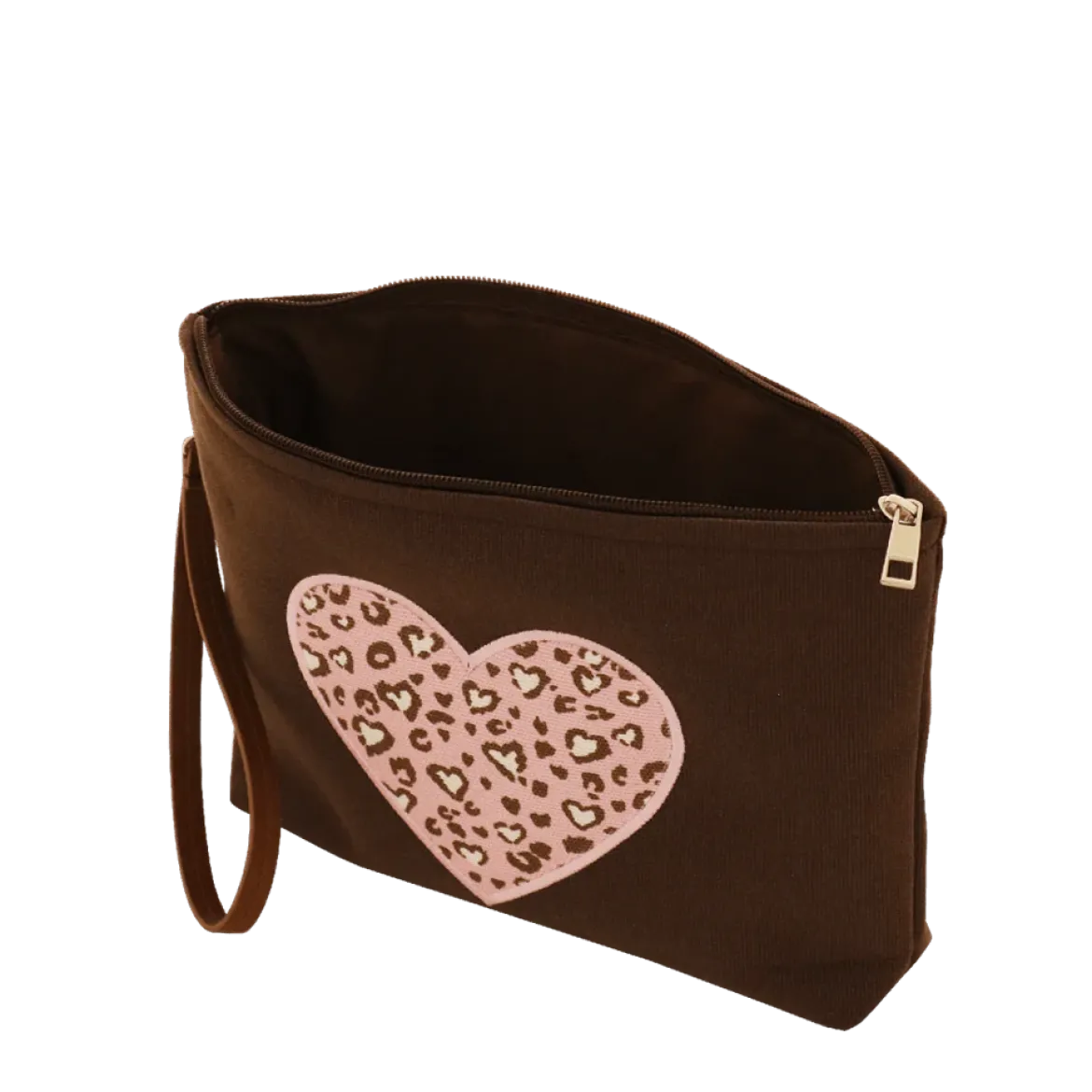 Pochette marrone da Donna con cuore maculato e manico Camomilla Milano