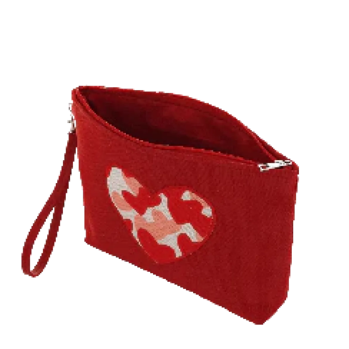 Pochette rossa da Donna con patch a cuore e manico Camomilla Milano