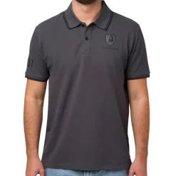 Polo da uomo grigia con logo Tonino Lamborghini