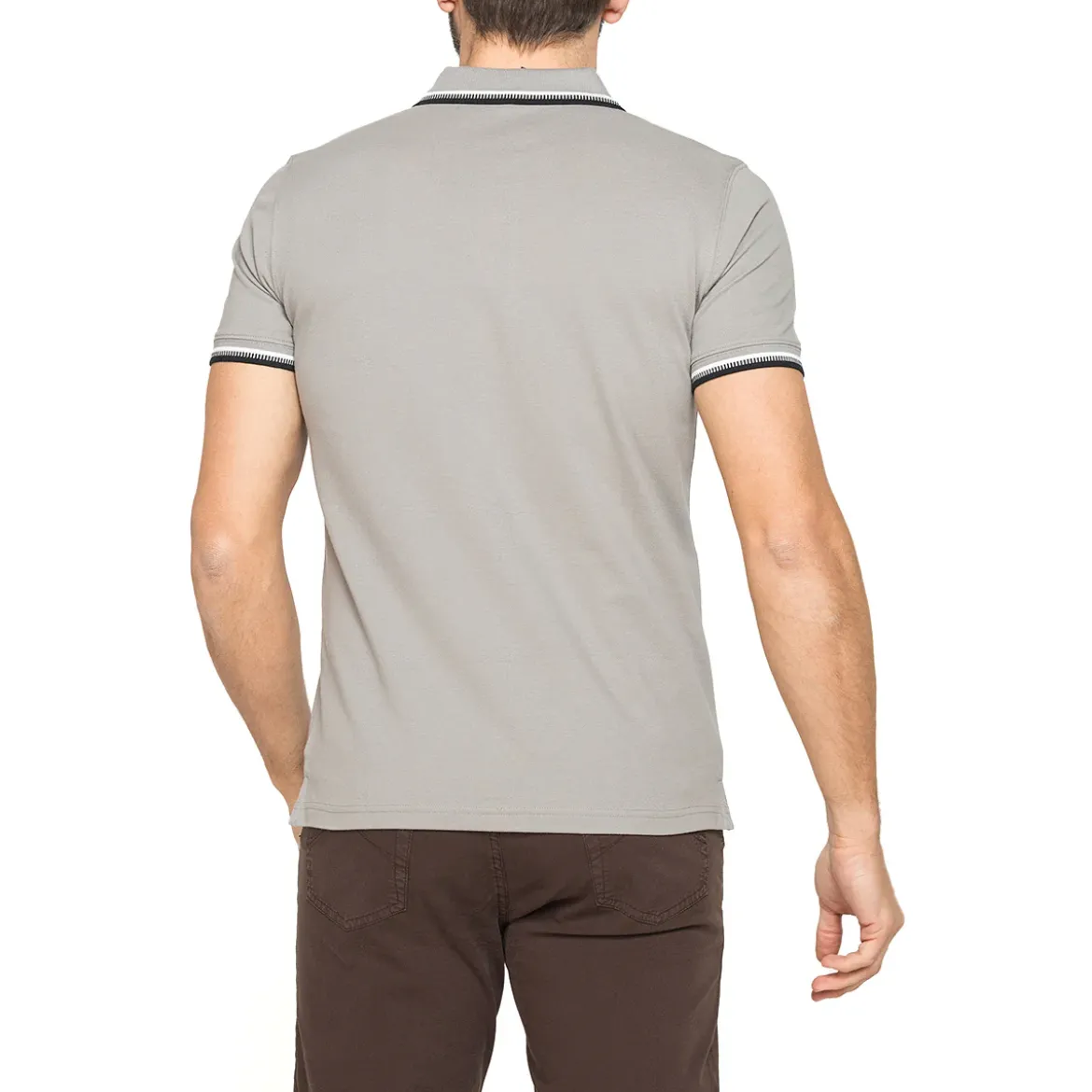 Polo grigia da Uomo con profili a contrasto Carrera Jeans