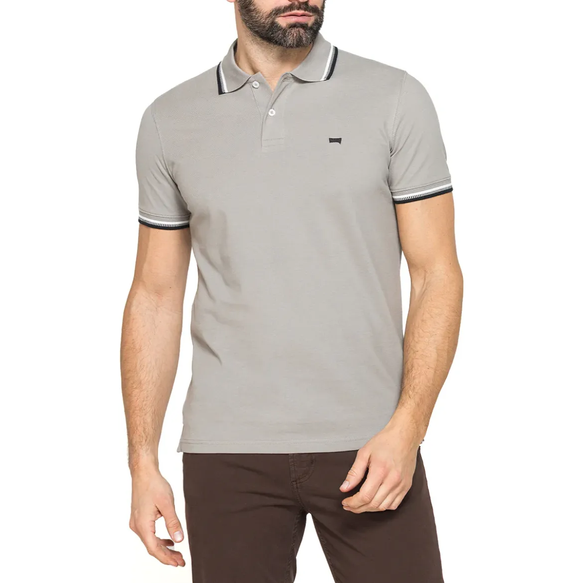 Polo grigia da Uomo con profili a contrasto Carrera Jeans