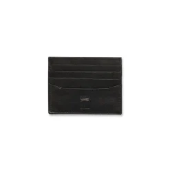 Portacarte da uomo nero in pelle con logo metallico Jaguar