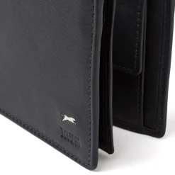 Portafogli da uomo in pelle blu con scomparto porta monete Jaguar