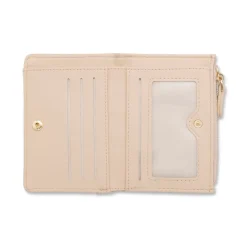 Portafoglio Beige da Donna con dettagli effetto paglia e logo Lora Ferres