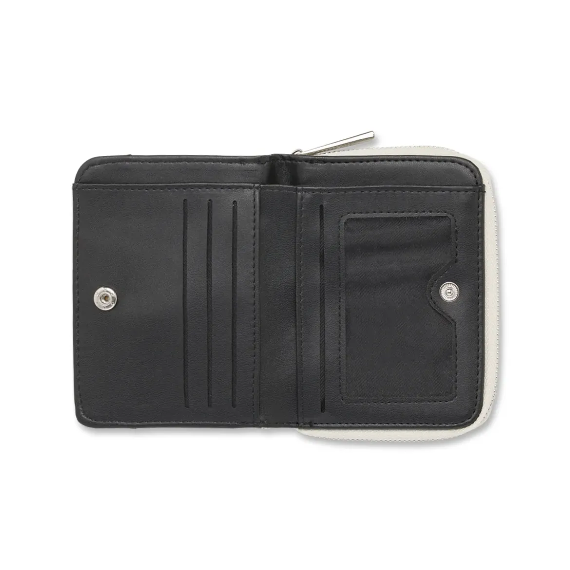 Portafoglio Bianco con interno nero da Donna con zip Lora Ferres