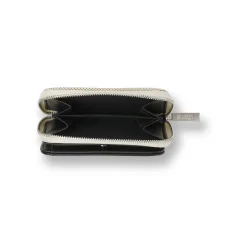 Portafoglio Bianco con interno nero da Donna con zip Lora Ferres