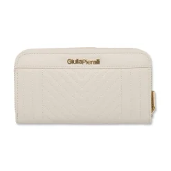 Portafoglio bianco off-white Donna con trama trapuntata Giulia Pieralli