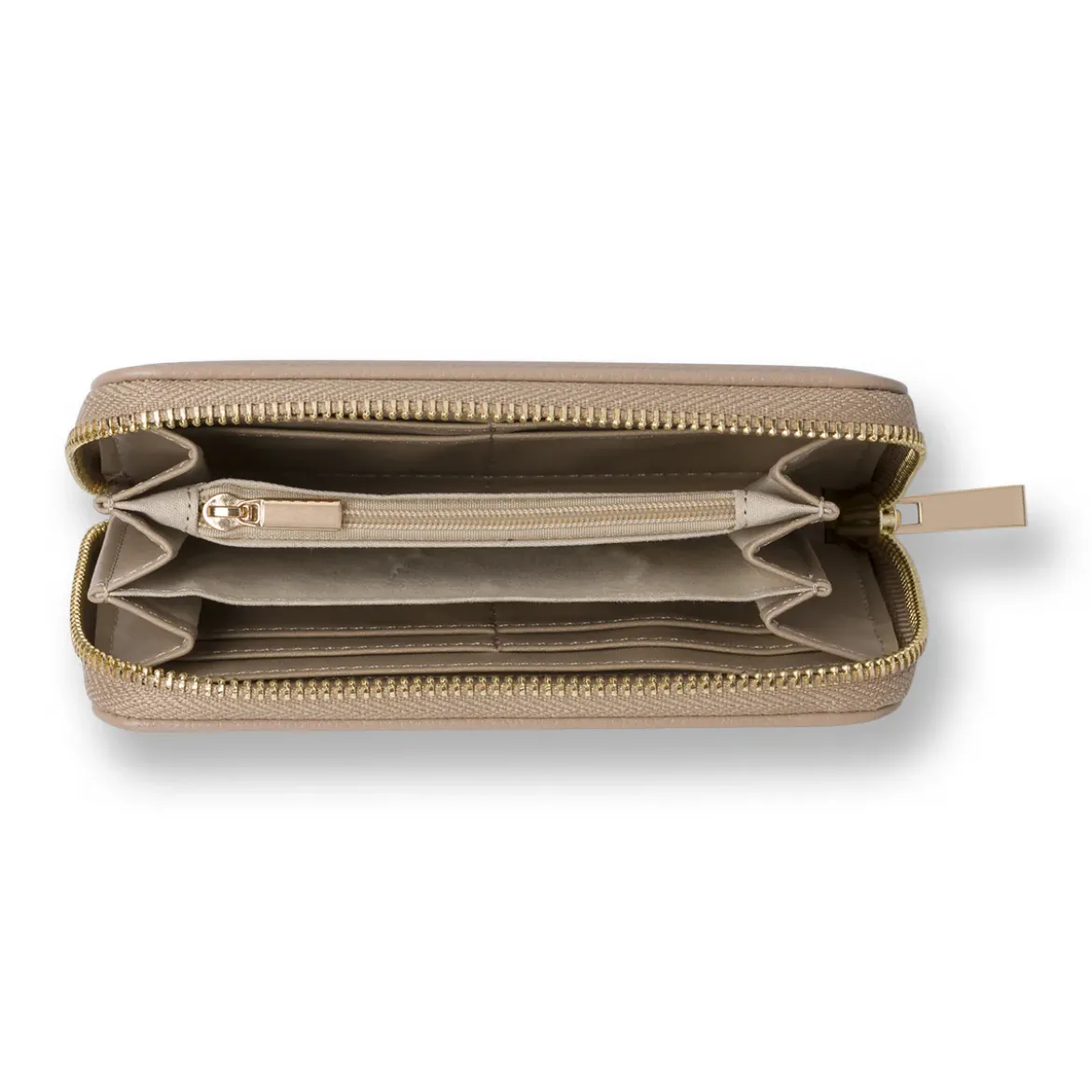 Portafoglio da Donna Beige con chiusura zip-around Lora Ferres