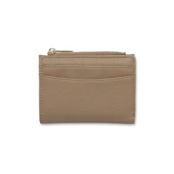 Portafoglio da Donna taupe effetto martellato con zip Lora Ferres