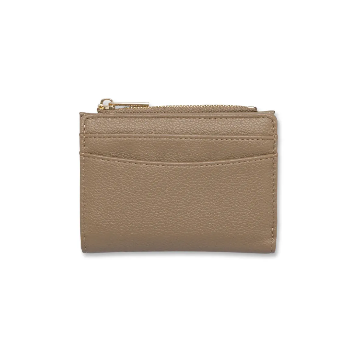 Portafoglio da Donna taupe effetto martellato con zip Lora Ferres