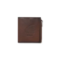 Portafoglio marrone da Uomo in vera pelle con zip Americanino