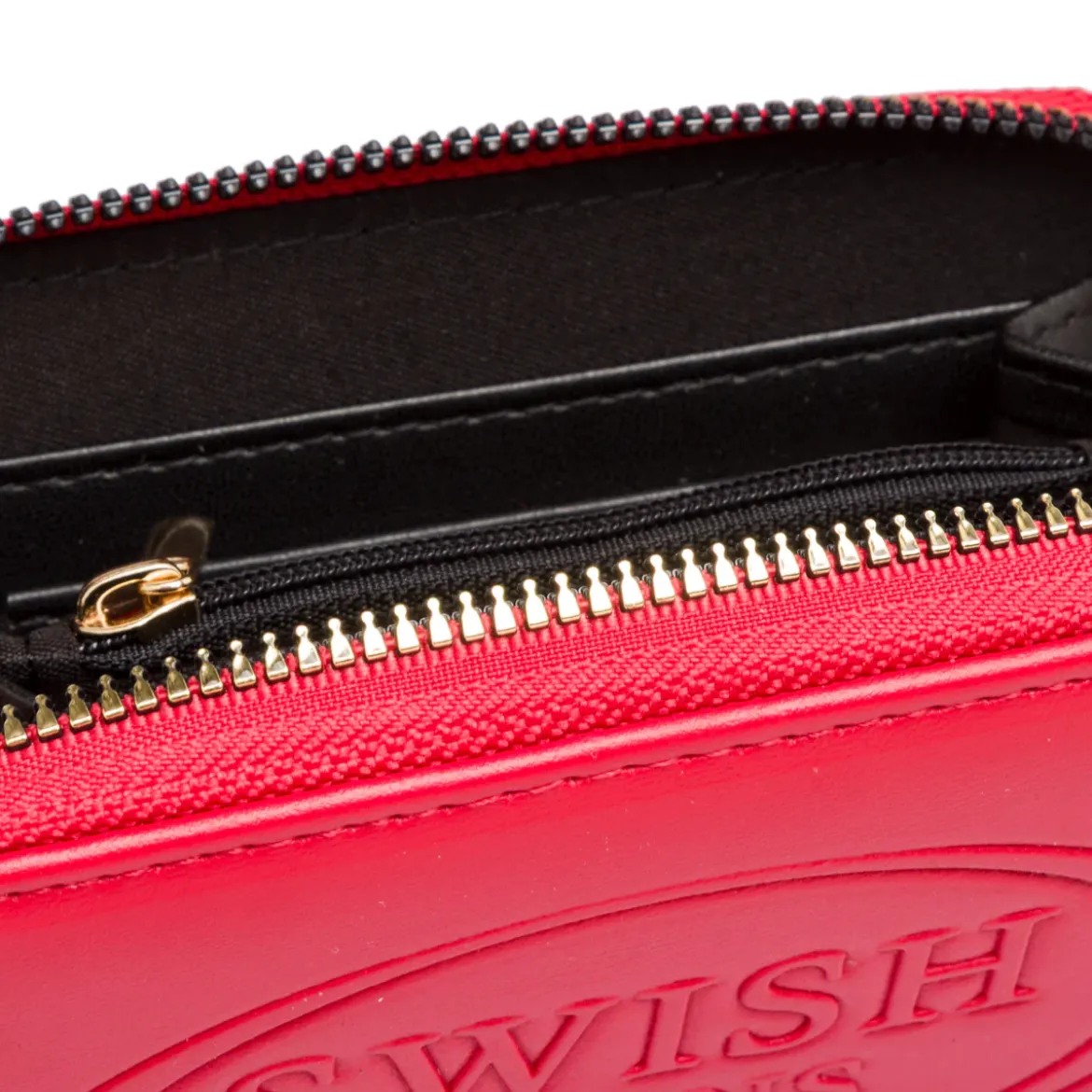 Portafoglio rosso da Donna con zip e logo Swish Jeans