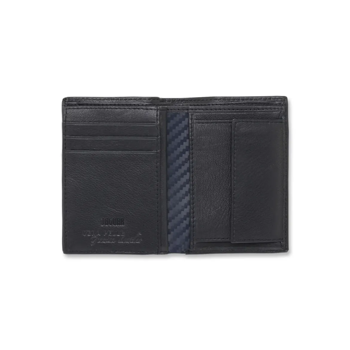 Portafoglio verticale da Uomo Blu con inserto portamonete Jaguar
