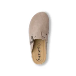 Sabot marroni da Donna in pelle effetto scamosciato con fibbia regolabile Fly Flot