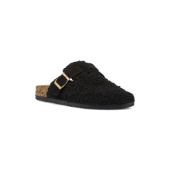 Sabot Neri Donna con tomaia effetto crochet e fibbia Lora Ferres