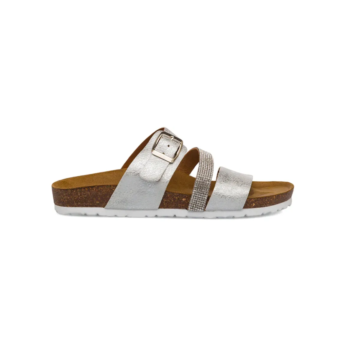 Sandali a fasce argento da Donna con strass Italia Trend