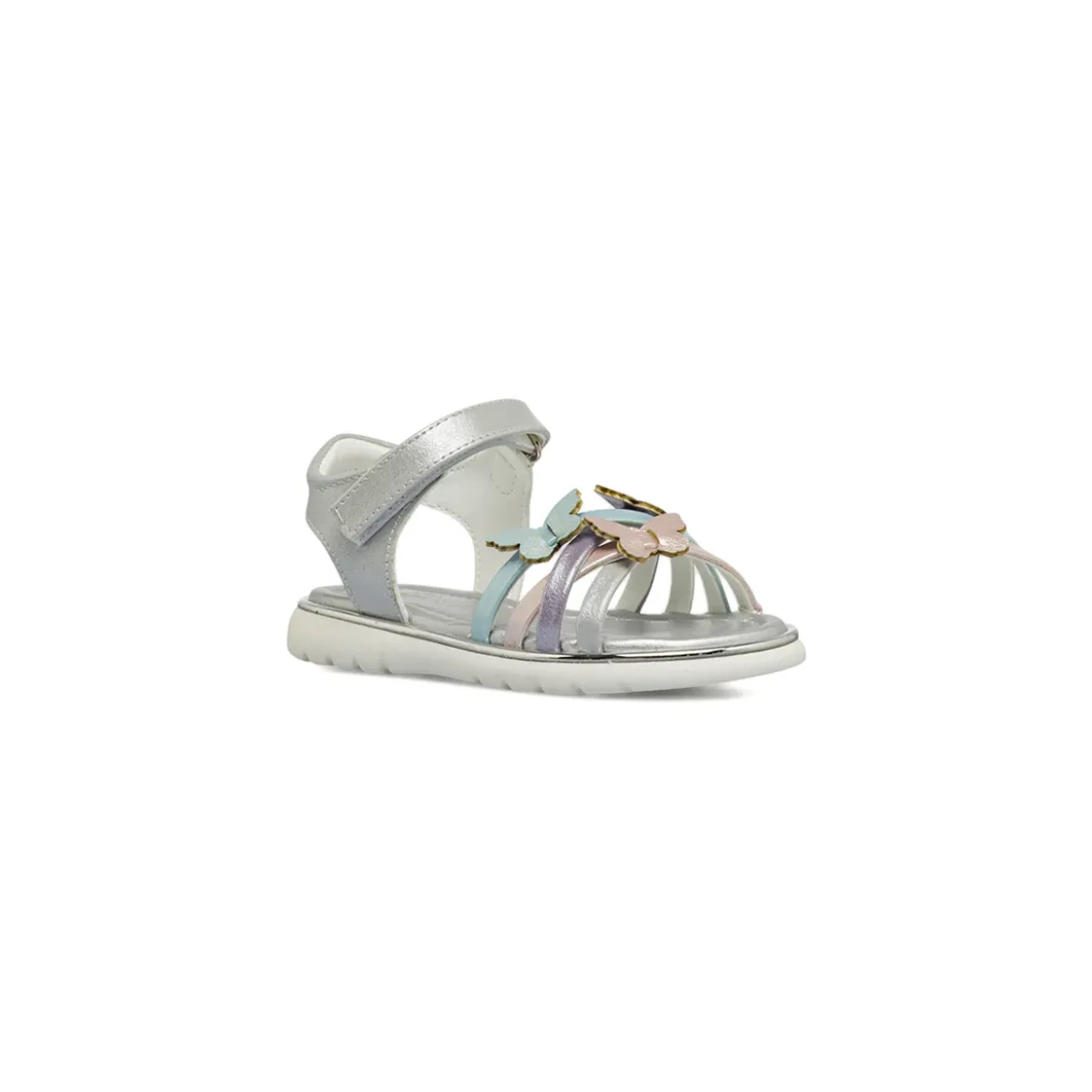 Sandali argento da Bambina con farfalle multicolor Le scarpe di Alice