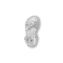 Sandali argento da Bambina con farfalle multicolor Le scarpe di Alice