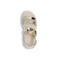 Sandali Bambina color Oro con fiori decorativi e glitter Dieci Baci