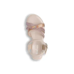 Sandali Bambina Rosa con brillantini e fascia iridescente Dieci Baci