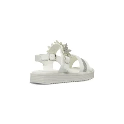 Sandali Bianchi Bambina con fiori glitterati Dieci Baci