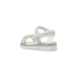 Sandali Bianchi Bambina con strass fiocco dettagli argento Dieci Baci