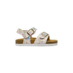 Sandali bianchi Bambina con stelle e fibbie dorate Le scarpe di Alice