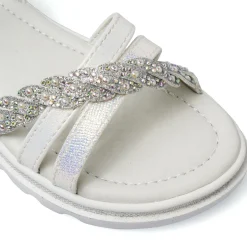 Sandali bianchi da Bambina con cinturino e glitter Le scarpe di Alice