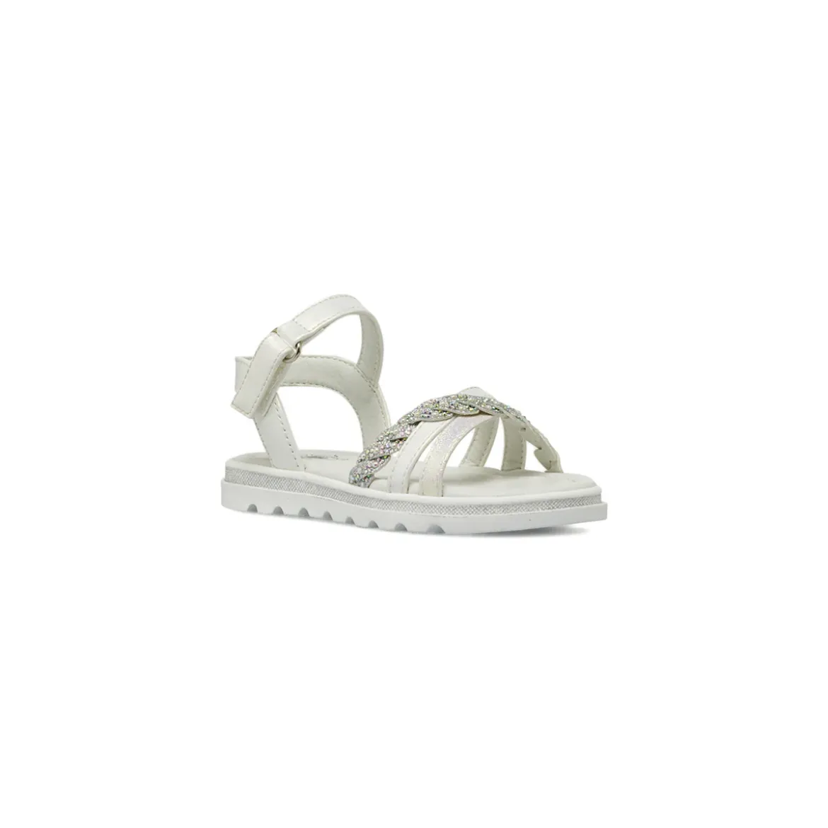 Sandali bianchi da Bambina con cinturino e glitter Le scarpe di Alice