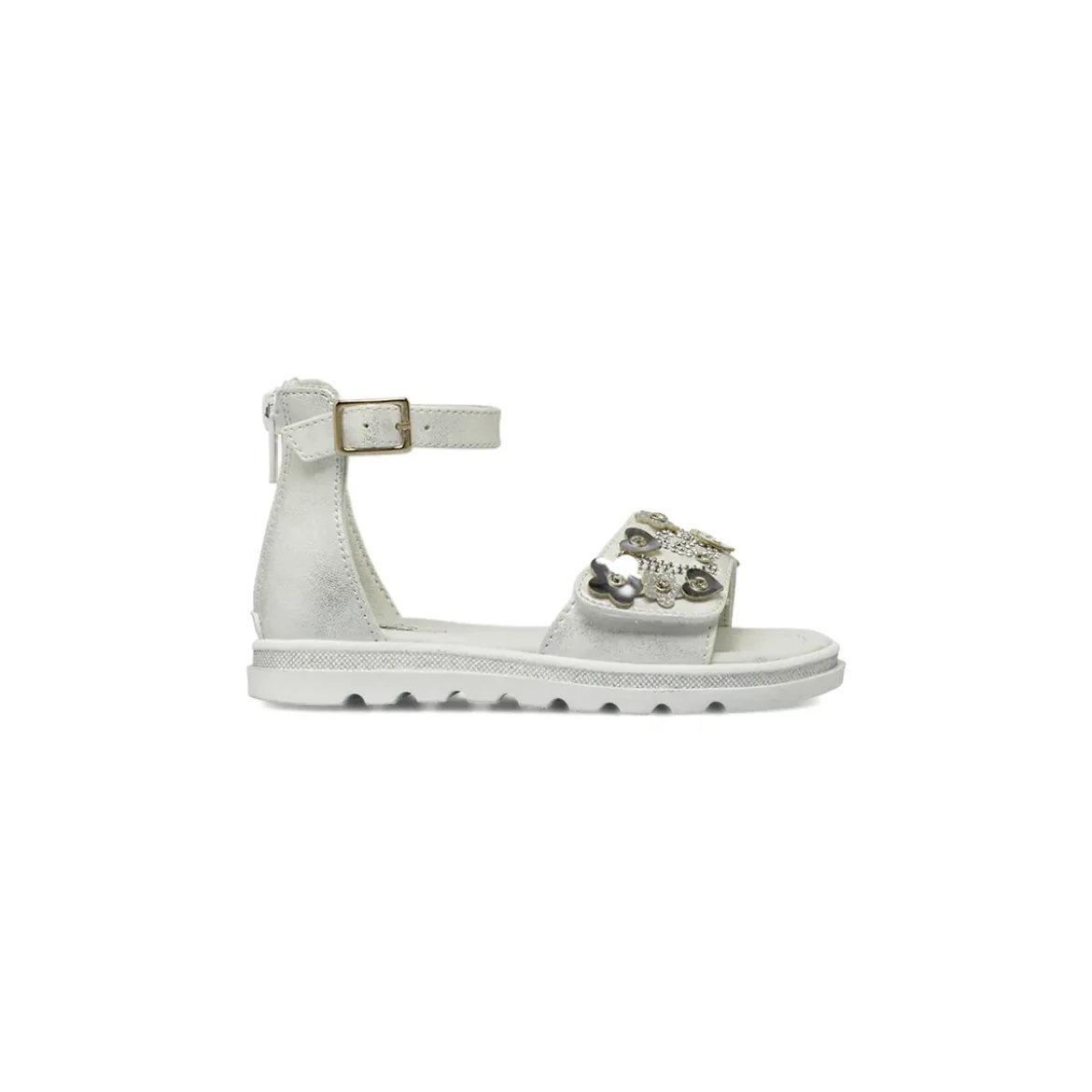 Sandali bianchi da Bambina con cinturini e strass Le scarpe di Alice