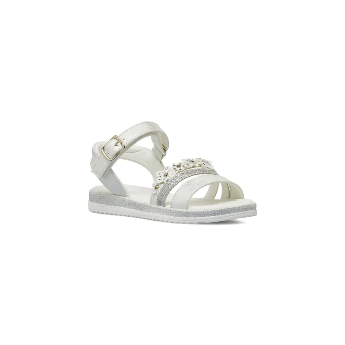 Sandali bianchi da Bambina con fiori e glitter Le scarpe di Alice